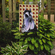 Load image into Gallery viewer, Schnauzer Fall Leaves Portrait Garden Flag – Decorative Outdoor Yard Flag