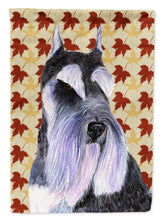 Load image into Gallery viewer, Schnauzer Fall Leaves Portrait Garden Flag – Decorative Outdoor Yard Flag