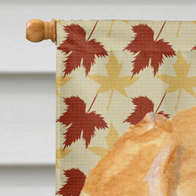 Load image into Gallery viewer, Golden Retriever Fall Leaves Portrait Flag Canvas House Size