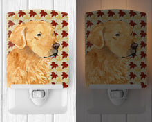 Load image into Gallery viewer, Golden Retriever Fall Leaves Portrait Ceramic Night Light SS4380CNL