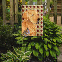 Load image into Gallery viewer, Golden Retriever Fall Leaves Portrait Garden Flag – Decorative Outdoor Yard Flag