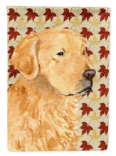 Load image into Gallery viewer, Golden Retriever Fall Leaves Portrait Garden Flag – Decorative Outdoor Yard Flag