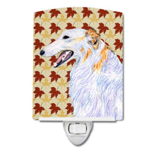 Load image into Gallery viewer, Borzoi Fall Leaves Portrait Ceramic Night Light SS4381CNL