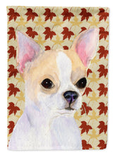 Load image into Gallery viewer, Chihuahua Fall Leaves Portrait Flag Canvas House Size