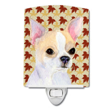 Load image into Gallery viewer, Chihuahua Fall Leaves Portrait Ceramic Night Light SS4382CNL