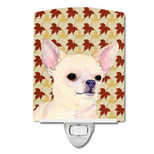 Load image into Gallery viewer, Chihuahua Fall Leaves Portrait Ceramic Night Light SS4384CNL