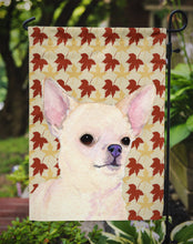 Load image into Gallery viewer, Chihuahua Fall Leaves Portrait Garden Flag – Decorative Outdoor Yard Flag