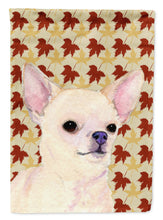 Load image into Gallery viewer, Chihuahua Fall Leaves Portrait Garden Flag – Decorative Outdoor Yard Flag