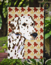 Load image into Gallery viewer, Dalmatian Fall Leaves Portrait Garden Flag – Decorative Outdoor Yard Flag