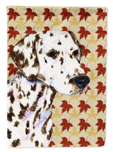Load image into Gallery viewer, Dalmatian Fall Leaves Portrait Garden Flag – Decorative Outdoor Yard Flag