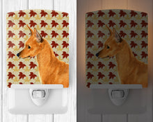 Load image into Gallery viewer, Min Pin Fall Leaves Portrait Ceramic Night Light SS4390CNL