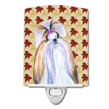 Load image into Gallery viewer, Shih Tzu Fall Leaves Portrait Ceramic Night Light SS4391CNL