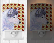 Load image into Gallery viewer, Siberian Husky Fall Leaves Portrait Ceramic Night Light SS4392CNL