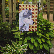 Load image into Gallery viewer, Siberian Husky Fall Leaves Portrait Garden Flag – Decorative Outdoor Yard Flag