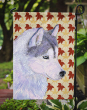 Load image into Gallery viewer, Siberian Husky Fall Leaves Portrait Garden Flag – Decorative Outdoor Yard Flag