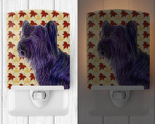Load image into Gallery viewer, Skye Terrier Fall Leaves Portrait Ceramic Night Light SS4393CNL