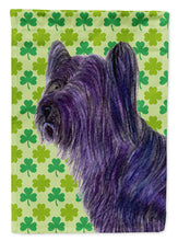 Load image into Gallery viewer, Skye Terrier St. Patrick's Day Shamrock Flag Canvas House Size