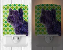 Load image into Gallery viewer, Skye Terrier St. Patrick's Day Shamrock Portrait Ceramic Night Light SS4394CNL