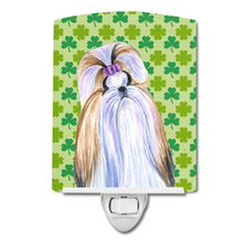 Load image into Gallery viewer, Shih Tzu St. Patrick's Day Shamrock Portrait Ceramic Night Light SS4396CNL