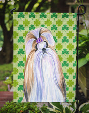 Load image into Gallery viewer, Shih Tzu St. Patrick's Day Shamrock Portrait Garden Flag – Decorative Outdoor Yard Flag