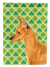 Load image into Gallery viewer, Min Pin St. Patrick's Day Shamrock Portrait Flag Canvas House Size
