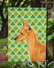 Load image into Gallery viewer, Min Pin St. Patrick's Day Shamrock Portrait Garden Flag – Decorative Outdoor Yard Flag