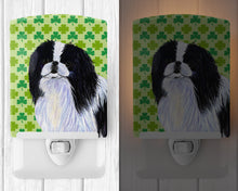 Load image into Gallery viewer, Japanese Chin St. Patrick's Day Shamrock Portrait Ceramic Night Light SS4398CNL