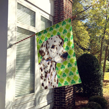 Load image into Gallery viewer, Dalmatian St. Patrick's Day Shamrock Portrait Flag Canvas House Size