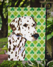 Load image into Gallery viewer, Dalmatian St. Patrick's Day Shamrock Portrait Garden Flag – Decorative Outdoor Yard Flag