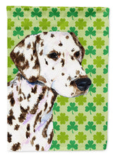 Load image into Gallery viewer, Dalmatian St. Patrick's Day Shamrock Portrait Garden Flag – Decorative Outdoor Yard Flag
