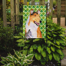 Load image into Gallery viewer, Collie Smooth St. Patrick's Day Shamrock Portrait Garden Flag – Decorative Outdoor Yard Flag