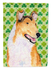 Load image into Gallery viewer, Collie Smooth St. Patrick's Day Shamrock Portrait Garden Flag – Decorative Outdoor Yard Flag