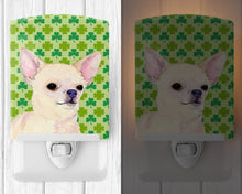 Load image into Gallery viewer, Chihuahua St. Patrick's Day Shamrock Portrait Ceramic Night Light SS4403CNL
