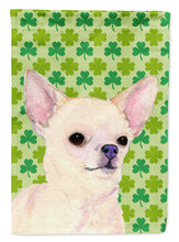 Load image into Gallery viewer, Chihuahua St. Patrick's Day Shamrock Portrait Garden Flag – Decorative Outdoor Yard Flag