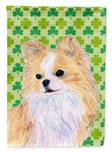 Load image into Gallery viewer, Chihuahua St. Patrick's Day Shamrock Portrait Garden Flag – Decorative Outdoor Yard Flag
