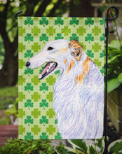 Load image into Gallery viewer, Borzoi St. Patrick's Day Shamrock Portrait Garden Flag - Outdoor Decorative Yard Flag