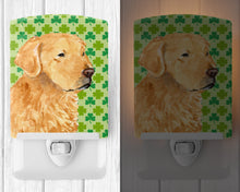 Load image into Gallery viewer, Golden Retriever St. Patrick's Day Shamrock Portrait Ceramic Night Light SS4407CNL
