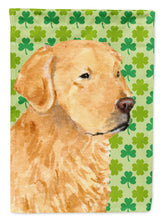Load image into Gallery viewer, Golden Retriever St. Patrick's Day Shamrock Portrait Garden Flag – Decorative Outdoor Yard Flag