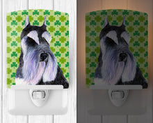 Load image into Gallery viewer, Schnauzer St. Patrick's Day Shamrock Portrait Ceramic Night Light SS4408CNL