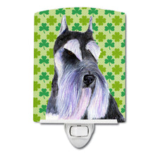 Load image into Gallery viewer, Schnauzer St. Patrick's Day Shamrock Portrait Ceramic Night Light SS4408CNL