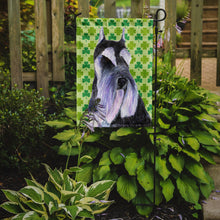 Load image into Gallery viewer, Schnauzer St. Patrick's Day Shamrock Portrait Garden Flag – Decorative Outdoor Yard Flag