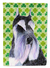 Load image into Gallery viewer, Schnauzer St. Patrick's Day Shamrock Portrait Garden Flag – Decorative Outdoor Yard Flag