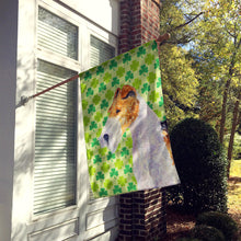 Load image into Gallery viewer, Fox Terrier St. Patrick's Day Shamrock Portrait Flag Canvas House Size