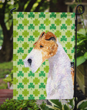 Load image into Gallery viewer, Fox Terrier St. Patrick's Day Shamrock Portrait Garden Flag – Decorative Outdoor Yard Flag
