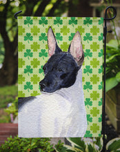 Load image into Gallery viewer, Rat Terrier St. Patrick's Day Shamrock Portrait Garden Flag – Decorative Outdoor Yard Flag