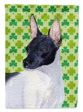 Load image into Gallery viewer, Rat Terrier St. Patrick's Day Shamrock Portrait Garden Flag – Decorative Outdoor Yard Flag