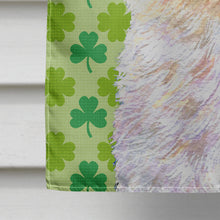 Load image into Gallery viewer, Maltese St. Patrick's Day Shamrock Portrait Flag Canvas House Size