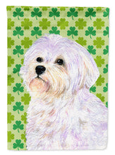 Load image into Gallery viewer, Maltese St. Patrick's Day Shamrock Portrait Flag Canvas House Size