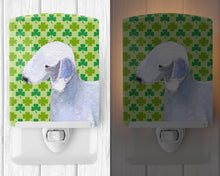 Load image into Gallery viewer, Bedlington Terrier St. Patrick's Day Shamrock Portrait Ceramic Night Light SS4414CNL