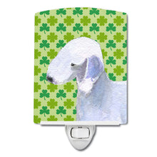 Load image into Gallery viewer, Bedlington Terrier St. Patrick's Day Shamrock Portrait Ceramic Night Light SS4414CNL